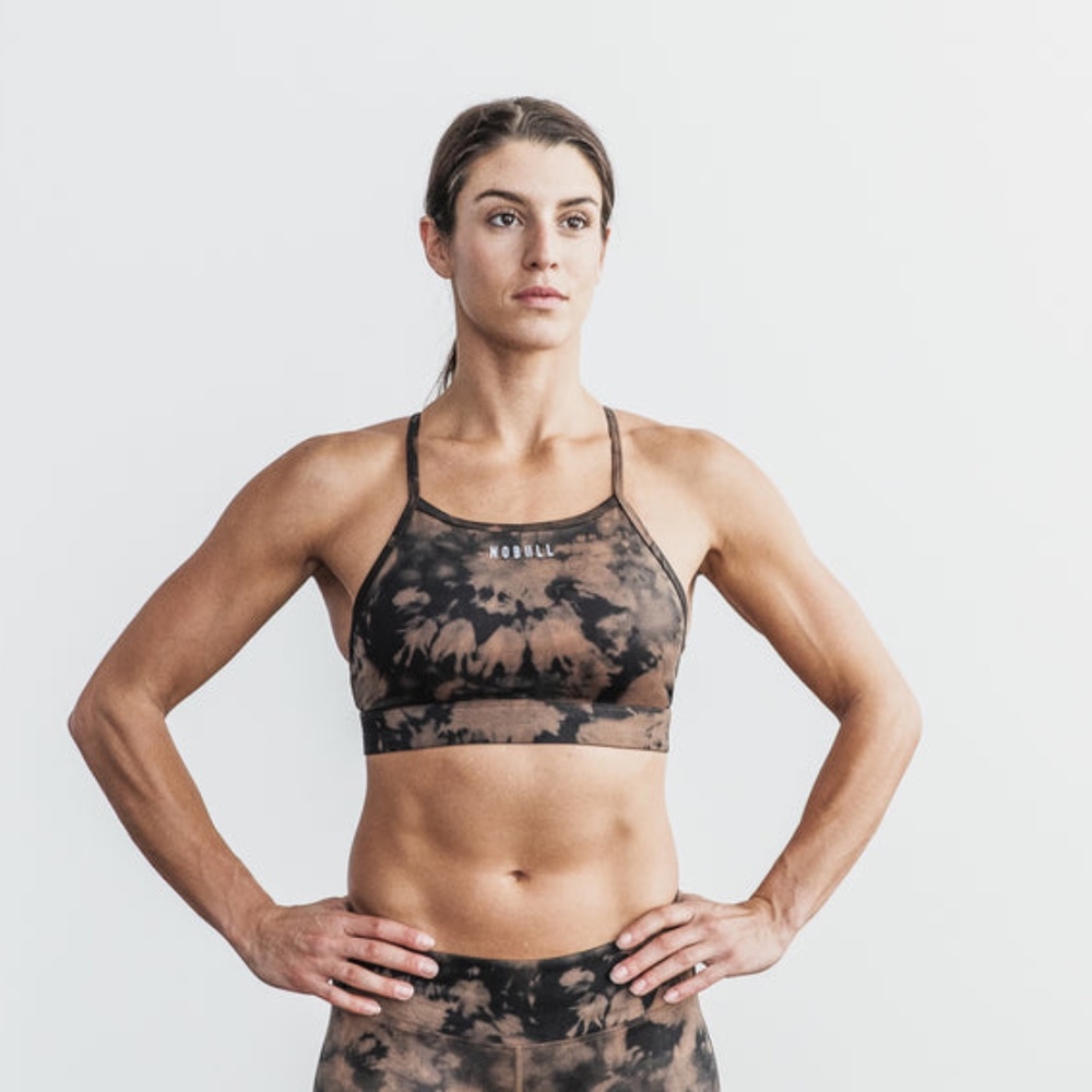 HIGH-NECK SPORTS BRA (TIE-DYE) - Medium